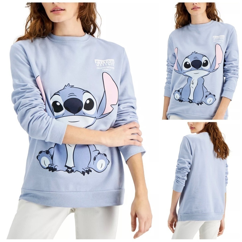 DISNEY LOLA & STITCH Crewneck Supersoft Graphic Pullover Sweatshirt Size XS